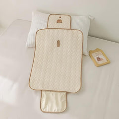 Bear Themed Portable Diaper Changing Pad with Bag