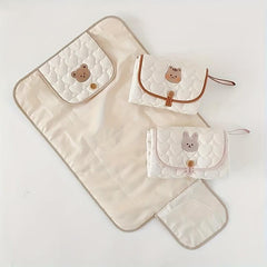 Bear Themed Portable Diaper Changing Pad with Bag