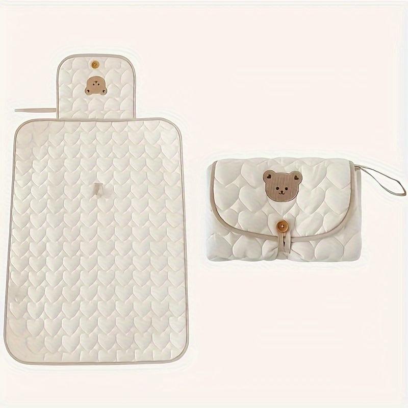Bear Themed Portable Diaper Changing Pad with Bag