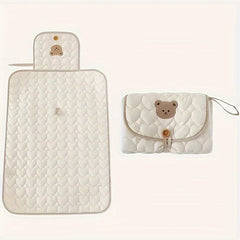 Bear Themed Portable Diaper Changing Pad with Bag