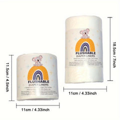 100 Bamboo Rayon Cloth Diaper Liners Flushable & Biodegradable