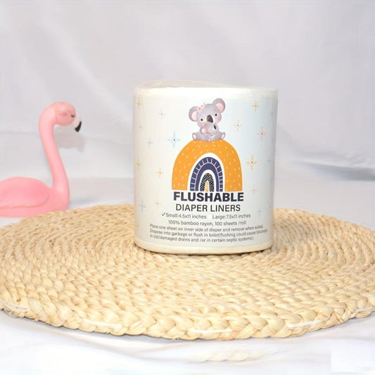 100 Bamboo Rayon Cloth Diaper Liners Flushable & Biodegradable