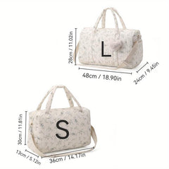Floral Print Diaper Bag with Large Capacity