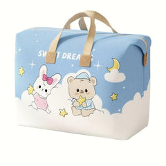 Large Capacity Travel Storage Bag with Bear and Rabbit Non Woven Organizer