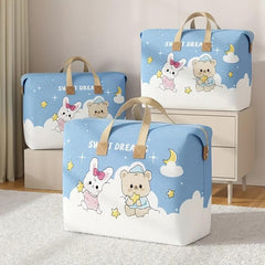 Large Capacity Travel Storage Bag with Bear and Rabbit Non Woven Organizer