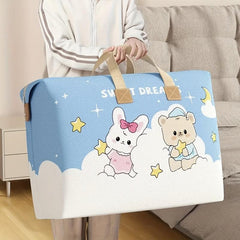 Large Capacity Travel Storage Bag with Bear and Rabbit Non Woven Organizer