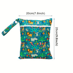 Jungle Animal Print Wet Bag for Cloth Diapers and Gym Clothes