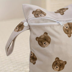 2pcs Bear & Bunny Print Wet Bags Reusable Organizer for Swimming Diape