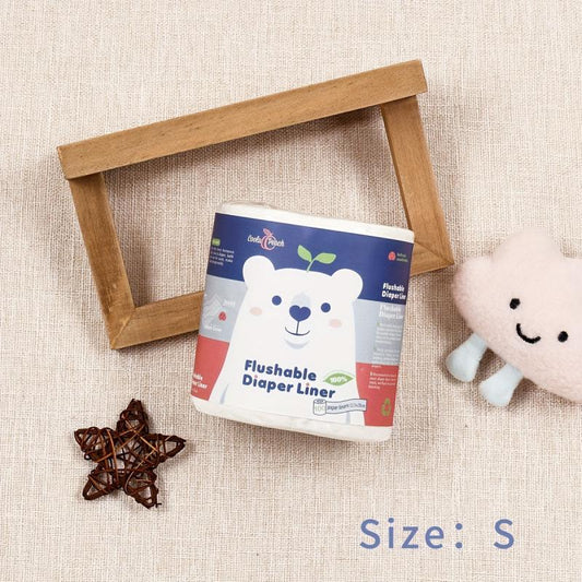 Bamboo Fiber Flushable Diaper Liners 100 Sheets Roll Polar Bear