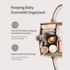 Mom's Portable Diaper Organizer Basket - Diaper Storage with Stri...
