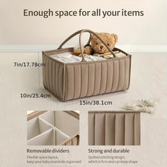Mom's Portable Diaper Organizer Basket - Diaper Storage with Stri...