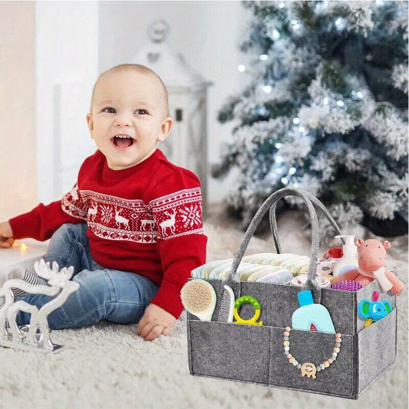 Diaper Organizer Storage Box Kids Caddy Felt Changing Nappy Carrier Bag