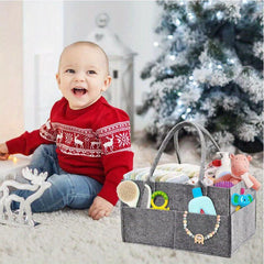 Diaper Organizer Storage Box Kids Caddy Felt Changing Nappy Carrier Bag