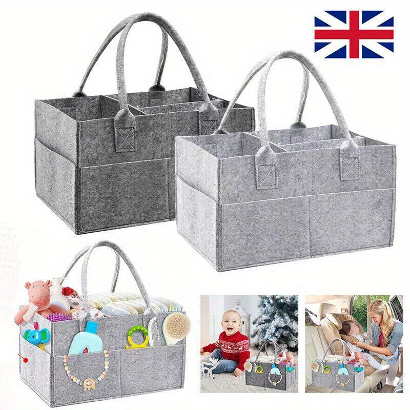 Diaper Organizer Storage Box Kids Caddy Felt Changing Nappy Carrier Bag