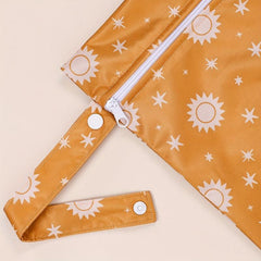 2pcs Reusable Wet Dry Bags 25 4x35 Nappy Changing Pouches Sun & Cactus Patterns