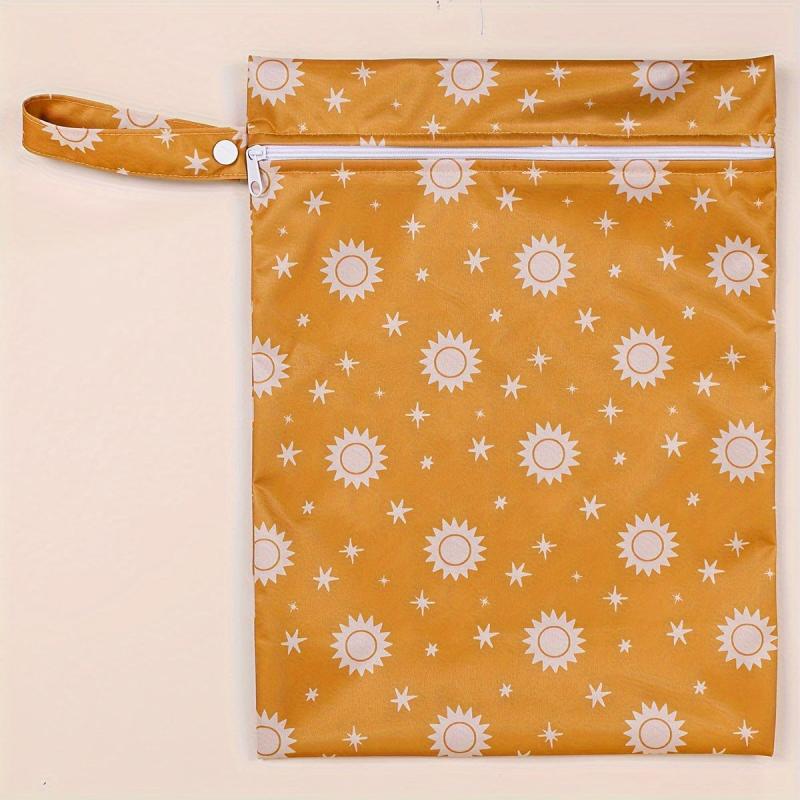 2pcs Reusable Wet Dry Bags 25 4x35 Nappy Changing Pouches Sun & Cactus Patterns