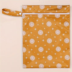 2pcs Reusable Wet Dry Bags 25 4x35 Nappy Changing Pouches Sun & Cactus Patterns