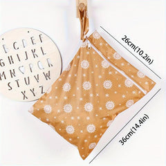 2pcs Reusable Wet Dry Bags 25 4x35 Nappy Changing Pouches Sun & Cactus Patterns