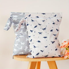 2pcs Reusable Wet Dry Bags 25 4x35 Nappy Changing Pouches Sun & Cactus Patterns