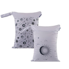 2pcs Large Diaper Wet Dry Storage Bags 30x40cm Double Zipper Printed