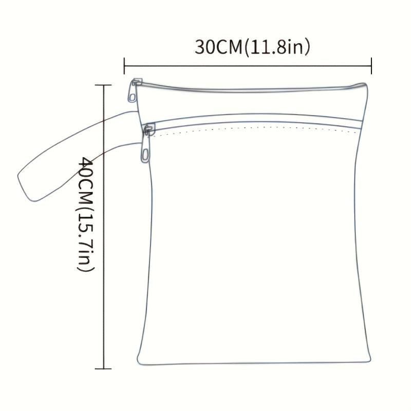 2pcs Large Diaper Wet Dry Storage Bags 30x40cm Double Zipper Printed
