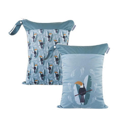 2pcs Large Diaper Wet Dry Storage Bags 30x40cm Double Zipper Printed