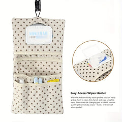Animal Print Diaper Bag with Wet Wipes Holder & Toiletry Organizer