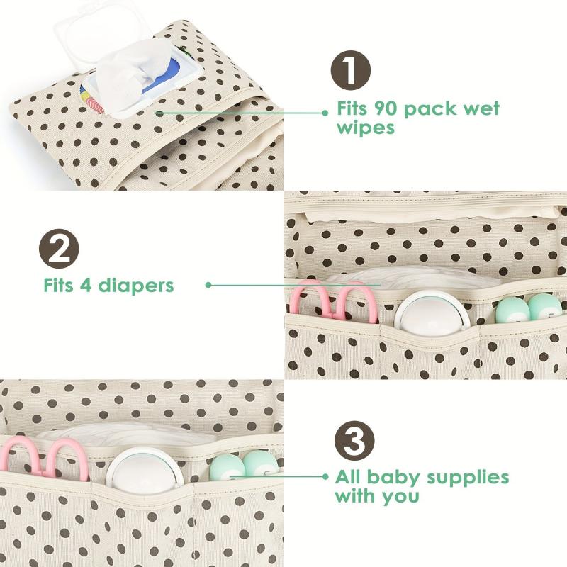 Animal Print Diaper Bag with Wet Wipes Holder & Toiletry Organizer