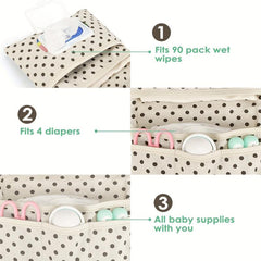 Animal Print Diaper Bag with Wet Wipes Holder & Toiletry Organizer