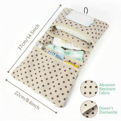 Animal Print Diaper Bag with Wet Wipes Holder & Toiletry Organizer