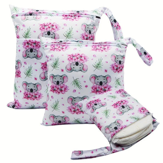 3pcs Reusable Wet Diaper Bags in Various Sizes