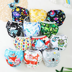 3pcs 5pcs Random Prints Kids Cloth Swim Diapers Reusable