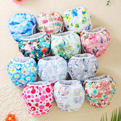 3pcs 5pcs Random Prints Kids Cloth Swim Diapers Reusable