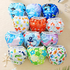 3pcs 5pcs Random Prints Kids Cloth Swim Diapers Reusable