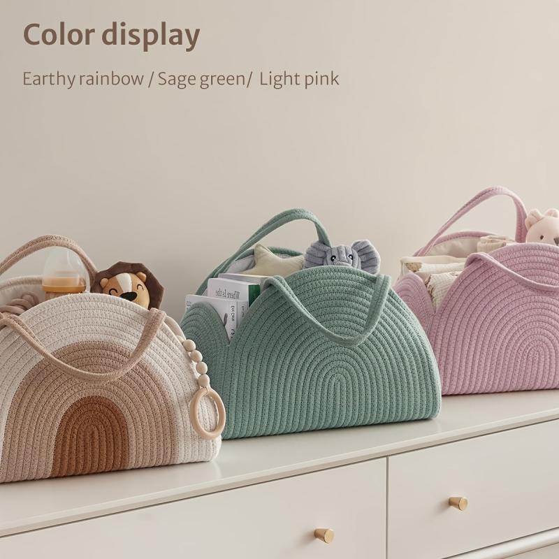 Large Capacity Earthy Rainbow Diaper & Bottle Storage Bag