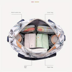 Floral Parent Bag Oxford Fabric Diaper Organizer