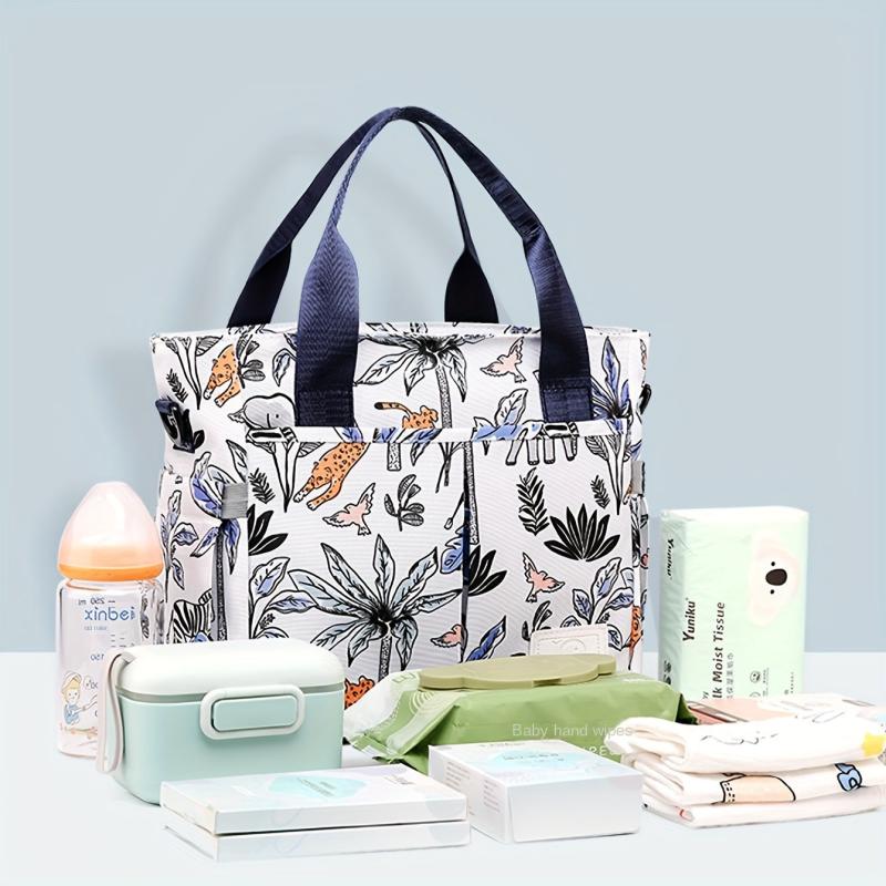 Floral Parent Bag Oxford Fabric Diaper Organizer
