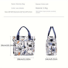 Floral Parent Bag Oxford Fabric Diaper Organizer