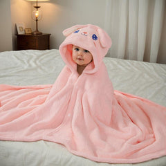Kids 3D Cartoon Animal Hooded Bath Towel 80x120cm Yellow Green Peach