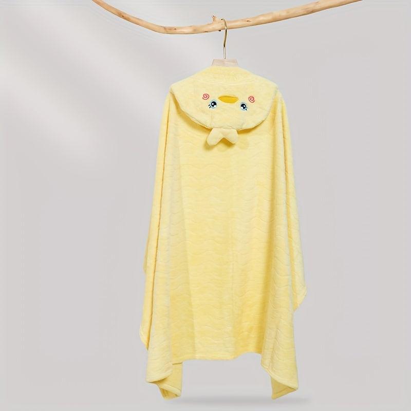 Kids 3D Cartoon Animal Hooded Bath Towel 80x120cm Yellow Green Peach