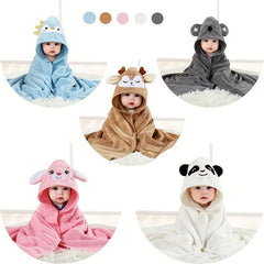 Kids' Hooded Animal Pattern Bath Towel 31.5 x 31.5