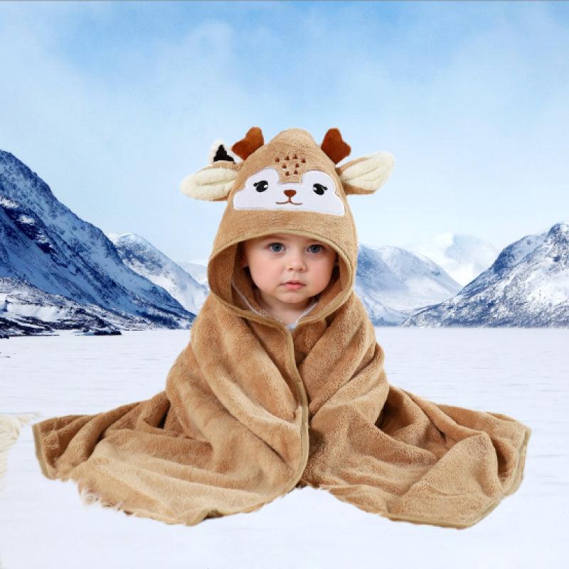 Kids' Hooded Animal Pattern Bath Towel 31.5 x 31.5