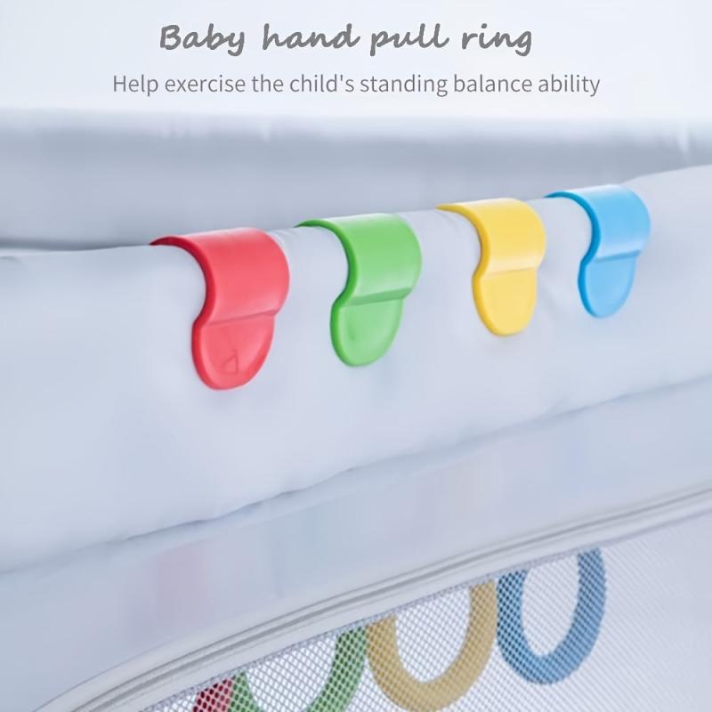 BEZEKIN 2pcs Kids Crib Pull Rings Walking Aid Vibrant Yellow & Green