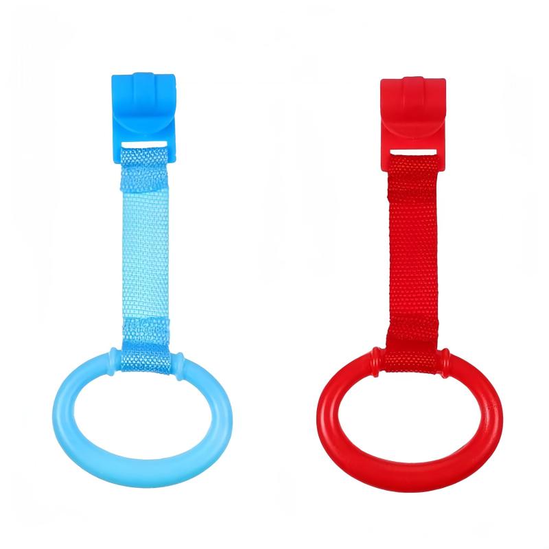 BEZEKIN 2pcs Kids Crib Pull Rings Walking Aid Vibrant Yellow & Green