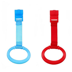 BEZEKIN 2pcs Kids Crib Pull Rings Walking Aid Vibrant Yellow & Green