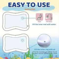 Inflatable Water Mat for Tummy Time Outdoor Play & Sensory Development