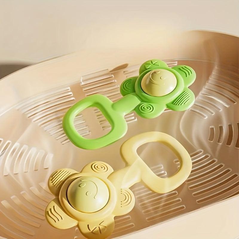 Silicone Sunflower Rattle Toy, Safe and Washable for Kids