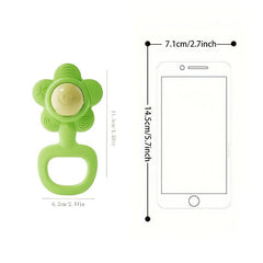 Silicone Sunflower Rattle Toy, Safe and Washable for Kids