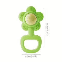 Silicone Sunflower Rattle Toy, Safe and Washable for Kids