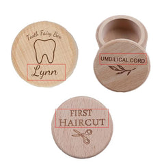 Personalized Wooden Keepsake Boxes Set for Baby's Firsts